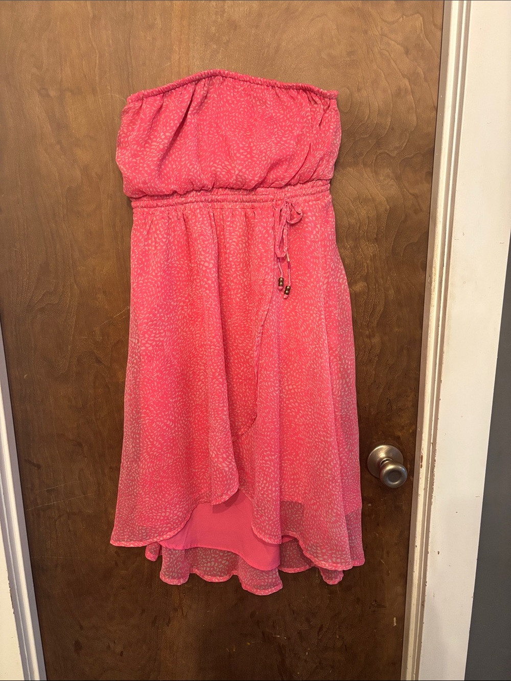 Roxy Pink Strapless High-Low Sundress
